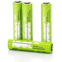 4 x Pilas Recargables AAA 100% PeakPower 1000 Series | Capacidad mínima Garantizada 800 mAh NiMH | Pilas AAA Recargables Que Vienen precargadas Listas para Usar | Bajo Nivel de autodescarga