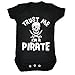 Fonfella Baby TRUST ME I'M A PIRATE Babygrow (12-18 Months SHORT SLEEVE - Black)