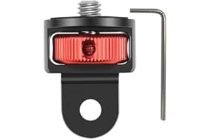 PANLOUTING Alliage d'aluminium Vis Support Adaptateur 1/4" Rotation à 360° avec Protection Contre Les Rayures pour GoPro Hero Xiaomi YI DJI Osmo Action2 Insta360 (Red)