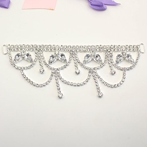 4pcs/lot 160mm Bikini Swimwear Connectors Charm Metal Chain Buttons Crystal Rhinestone Buckle For Swimwear