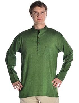 HEMAD Herren Hemd Fischerhemd beige blau schwarz S-XXXL reine Baumwolle