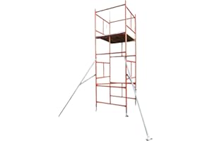 HILL TOP FABRICATIONS CO (1998) LTD - Pair of Stabilisers 8 Foot Long (Outriggers) for Scaffolding Tower Galv Steel. with Heavy Duty Clamps and Double Rubber Feet for Extra Stability and Support.
