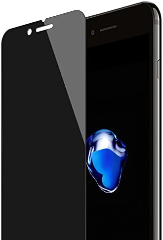 Privacy Screen iPhone 7 Plus CaseBank Anti-Spy Tempered Glass Screen Protector Film, 9H Hardness, 3D Touch Compatible, for Apple iPhone 7 Plus 5.5" (Black)