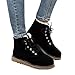 Produktbild TianWlio Stiefel Frauen Herbst Winter Schuhe Stiefeletten Boots Lässige Warme Baumwollschuhe Flache Schuhe mit Schnürstiefeln Schnürstiefel Schwarz 35