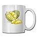 Produktbild Daawqee Becher Coffee Mug Durian Clipart Cartoon Mug Funny Ceramic Cup for Coffee and Tea with Handle, White