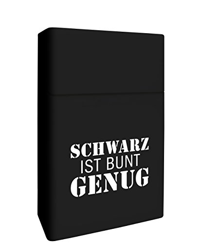 Zigarettenbox - Zigarettenetui - "Schwarz ist bunt genug" Zigarettenhülle aus Silikon [Smokingbox] - passend für Zigarettenschachtel in Standardgröße