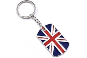 shilipu shilipuBritish Flag Keychain Uk Flag Key Chain Metal Car Key Ring Pendant Union Jack Keyring Travel Souvenir Jewelry Souvenir Pendant Bag Hanging Ornament Charm for Birthday New Year Gift