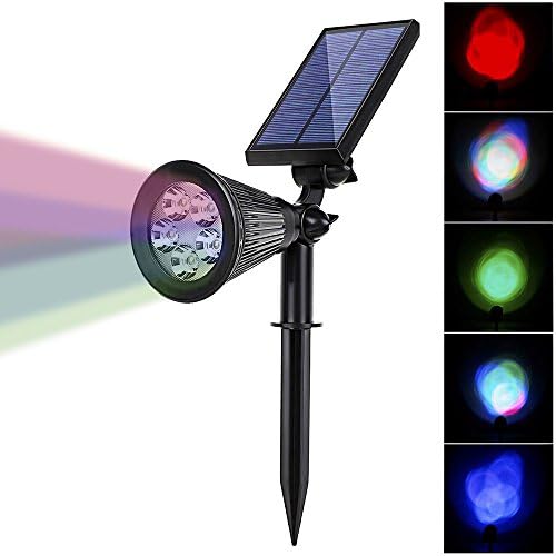 LED Solar Spotlight/ Solar Powered Outdoor Wall Lights, Waterproof 180°Adjustable Outdoor Garden Wall Lighting, Auto On/Off At Night for Garden, Lawn, Backyards (colourful)