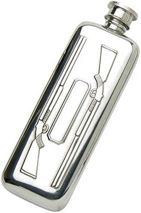 Edwin Blyde & Co Spirit Flask – Plain Boot Design with 3D Shot Guns and Soft Corner Shape, 3 oz, Pewter, 14 x 5 x 1.5cm