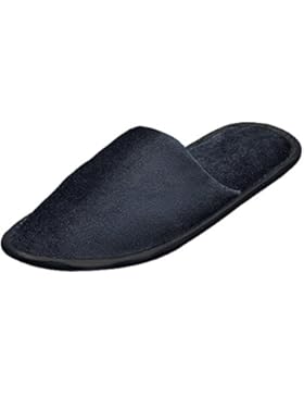 10 Paar Velour Slipper in schwarz von Stubenfein *zu*