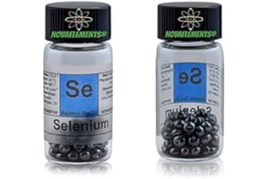 NOVAELEMENTS Selenio Elemento 34 Se, Pellets 5 Gramos 99,99% en Vial de Vidrio con Etiqueta