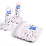 Telefon mit festem Sitz Größe: Hauptfestnetztelefon: 200 * 165 mm, Subtelefon: 50 * 170 mm, Farbe: schwarz, weiß.