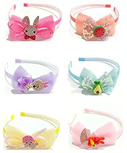 ANNA CREATIONS Multi-Coloured Baby Girl Hair Clips Set Baby Hairpin For Kids Hairband Headbands Elastic Toddler Barrettes Hair Accessories Gift Box Set - PINK (HB 3)