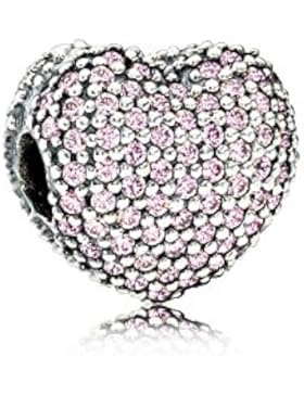 Pandora Charm Pavé Herz-Clip rosa 791427PCZ