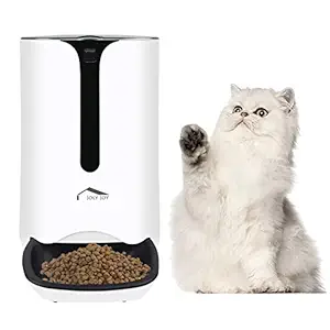 Automatic Cat Feeder Dog Food Dispenser?Distribution Alarms, Portion Control, Voice Recorder and Programmable Timer for up to 4 Meals per Day for Small & Medium Pets 6L