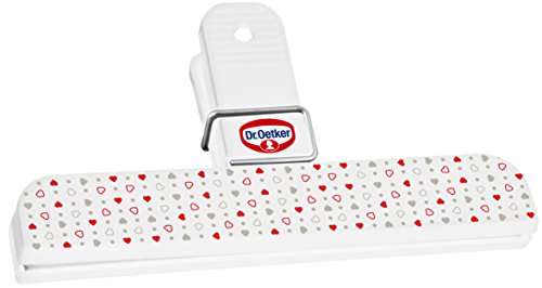 Dr.Oetker 1028 Tütenclips, Kunststoff, weiß, 5,91 x 3,15 x 1,18 cm, 2 Einheiten