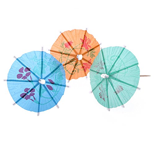 TRIXES 24 bunte Papier Cocktail Schirmchen - 4