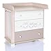 Chest of Drawers OWLS creme brown with 3 Drawers and a Baby Changing Table Unit