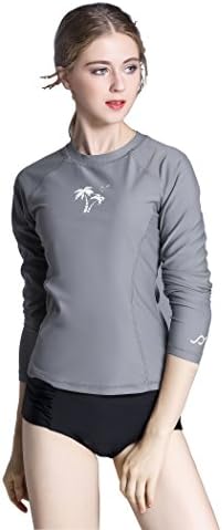 Women's Long-Sleeve Rashguard UPF 50+ Swimwear Rash Guard Athletic Tops
