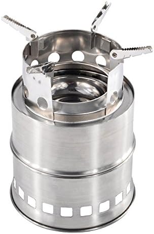 Togather Camping Stove Wood Burning Portable Stainless Steel Lightweight Stove,Wood / Alcohol / Charcoal Stove For Camping,Picnic,Outdoor Cooking,BBQ with Mesh Bag