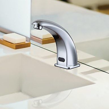 HZZymj-Centerset contemporary touch hands-free/non-contact ceramic valve hole Chrome bathroom sink faucet