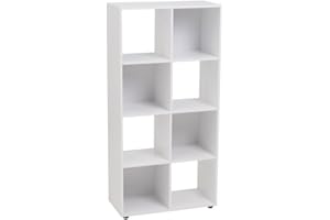 LOLAhome Estantería Cubo de 8 Huecos Color Blanco de 60x120 cm