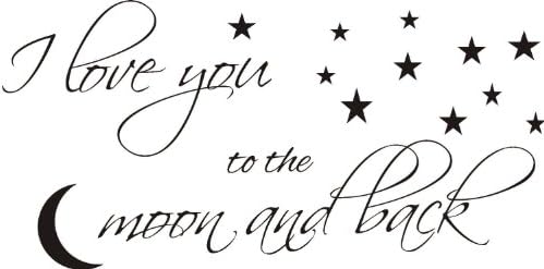 I LOVE YOU TO THE MOON &amp; BACK WALL ART STICKER GIFT HOME DIY BEDROOM CHILDREN (BRIGHT PINK, 80x40cm)