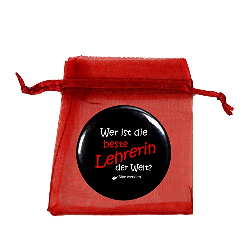 Taschenspiegel,Spiegelbutton Beste Lehrerin, rund 56mm Durchmesser - 2