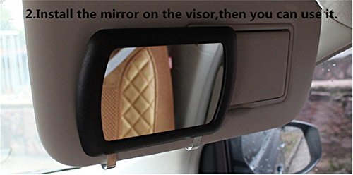 XinGe Auto Make-up Vanity Spiegel Auto Kosmetikspiegel Sonnenschutz Spiegel schwarz Auto Zubehör 11cm / 4.3“x7cm / 2.7“ 1 Stück Schwarz - 4