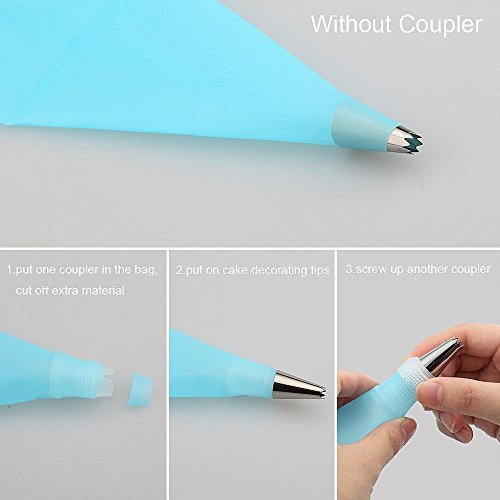 Aodoor 24 Stücke Spritztüllen Set, 1 Spritzbeutel & 2 Kupplung Pralinen, Kuchen, Plätzchen, Keksen und Torten cake decorating tools aus Edelstahl - 7