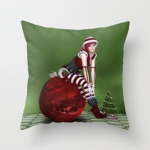 ChristmasHelper Pillowcase Faux Linen Geometry Pattern Pillow Case Cushion Covers With Invisible Zipper For Bed 18x18 Inch