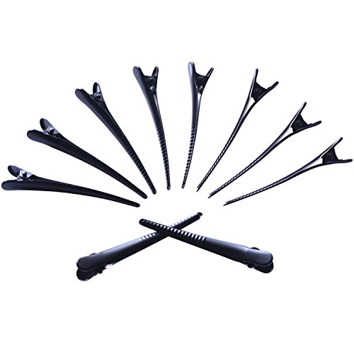 Mudder 10 Stück Haarspange Haar Klammer Ente Zähne Bögen Krokodil Haarspange, Metall, Schwarz - 5