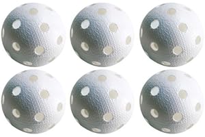 Kit de 6 balles de Floorball & Unihockey | Realstick | Couleur : Blanc | Balle de compétition + Balle d'entraînement certificat FIF pour une qualité contrôlée