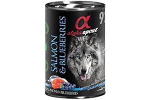 ALPHA SPIRIT Comida húmeda para perros con arándanos | 6 x 400 g