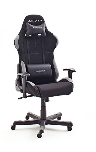 Robas Lund 62505SG4 DX Racer Fauteuil de bureau pivotante avec coussin Noir/gris