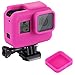 Produktbild GoPro Hero 5 Silikon Case Wasserdicht mit Linsenschutz Elastisches Gehäuse Zubehör für Action Cam in Pink von wortek