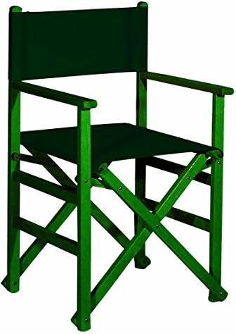 Wooden Director Chair Green with Colour Canvas Black dark green