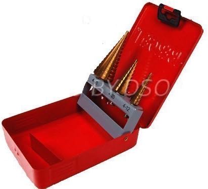 BERGEN Professional 3 Pc HSS Steel Step Drill Set 4-30mm Titanium Coated BER2533