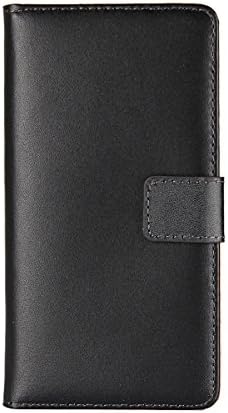 Copmob Xiaomi Mi 6 Leather Case,Xiaomi Mi 6 Flip Case, Genuine Leather Case Cover Wallet Case Flip Case with [Card Slots/Card Holder] [Magnetic Closure] Kickstand Function Flip Book Cover - Black