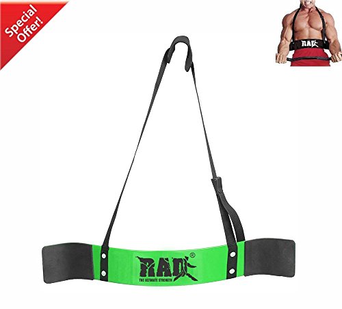 Rad Strumento per isolare ed allenare i bicipiti, con fascia di supporto, per l'esecuzione del curl Green