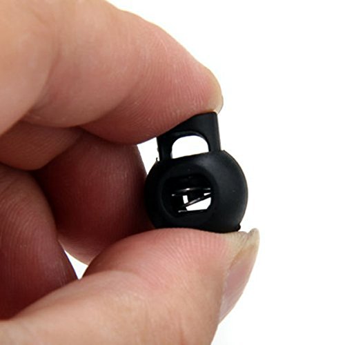 VORCOOL 100 Stück Kordelstopper DIY Schwarz Kunststoff Verbindungselement Cord Lock Stopper Umschaltflächen - 5