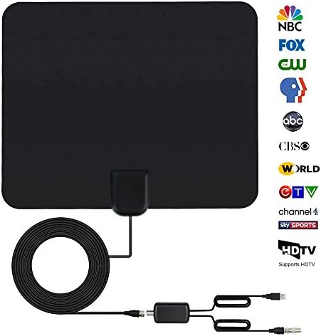 Utaish TV Aerial Freeview Indoor TV Aerial 50+ Miles Range Amplified Digital 1080P HDTV Antenna with 13FT Coaxial Cable, Detachable Amplifier Booster, 2018 New Upgraded VHF/UHF/FM Stronger Reception