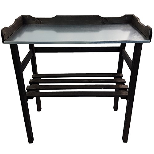 Pflanztisch / Gartentisch 82 x 78 x 38 cm FSC® zertifiziertes Holz imprägniert verzinkte Arbeitsfläche, Farbe:Anthrazit - 5