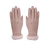 Cebbay Gants En Daim Pour Femmes à Écran Tactile, Pas cher Gants Femmes Gants d'Hiver Windproof Warm Plus, Gants De Velours(Kaki)
