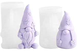 CLIUNT 3D Silikonform Wichtel,2 Stück Gießform Wichtel,Silikon Kerzenformen Zwerg,Kerzenform Silikon Wichtel,für Kerzen Gießform Handwerk Ornamente