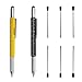 Produktbild Valentinstag Geschenk 6 in 1 Werkzeug Multifunktionale Stift, Touchscreen Kugelschreiber mit Maßstab Herrscher, Wasserwaage, Kleiner Schraubendreher-Satz, 6 Schwarz Nachfüllung,(Gelb+Schwarz)