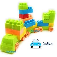 FunBlast Building Blocks for Kids with Wheel, 50 PCS Bag Packing, Best Gift Toy, Block Game for Kids,Boys,Children (34 Pcs & 16 Wheels)