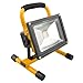 Produktbild NINETEC 20W LED Flutlicht Fluter Lampe Außen Strahler kabellos Baustrahler tragbar Gelb
