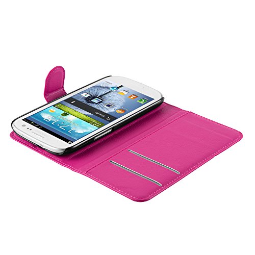 Cadorabo – Book Style Hülle für Samsung Galaxy S3 / S3 NEO (GT-I9300 / 9301) – Case Cover Schutzhülle Etui Tasche mit Standfunktion und Kartenfach in CHERRY-PINK - 4