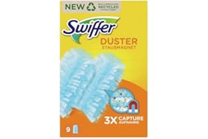 Swiffer Duster Chaquetas Capturapolvo, 72 Chaquetas, Captura y atrapa el Polvo y la Suciedad, alcanza los Puntos más difíciles de la casa, tamaño Grande, Stock para 36 Meses, Blanco